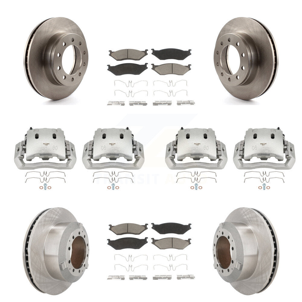 Brake Caliper Rotors Ceramic Pad Front Rear Kit (10Pc) For Ford F-450 Super Duty