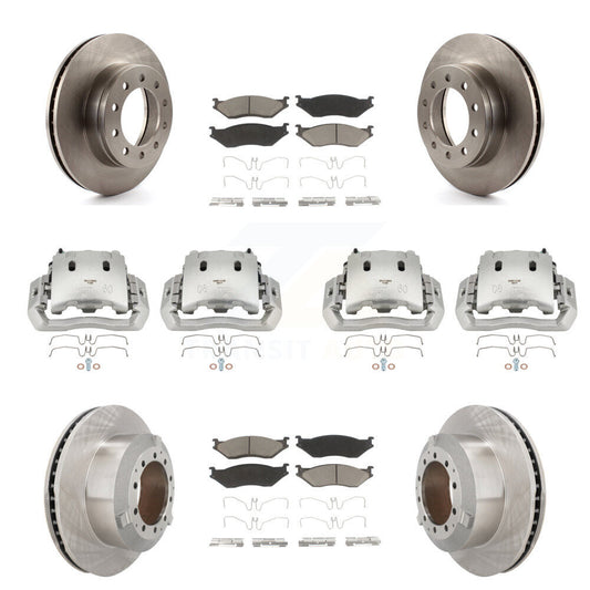 Brake Caliper Rotors Ceramic Pad Front Rear Kit (10Pc) For Ford F-450 Super Duty