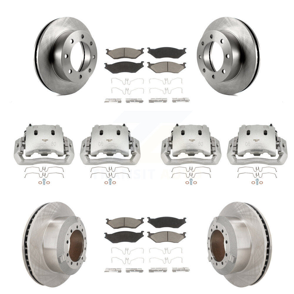 Brake Caliper Rotors Ceramic Pad Front Rear Kit (10Pc) For Ford F-450 Super Duty