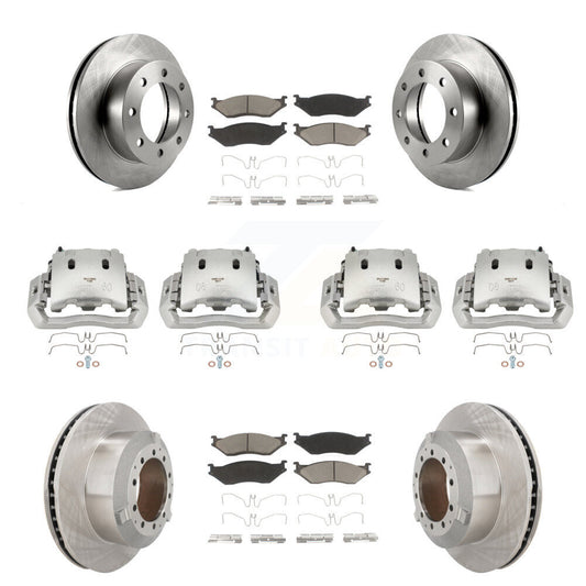 Brake Caliper Rotors Ceramic Pad Front Rear Kit (10Pc) For Ford F-450 Super Duty