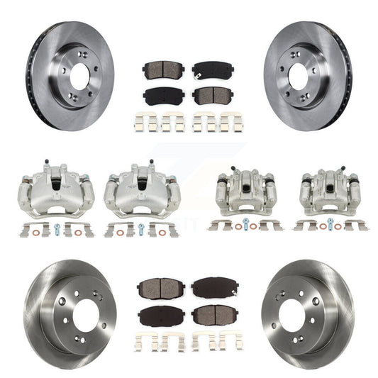 Brake Caliper Rotor & Semi-Metallic Pad Front Rear Kit (10Pc) For Kia Forte Koup