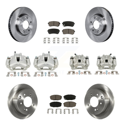 Brake Caliper Rotors Ceramic Pad Front Rear Kit (10Pc) For Kia Forte Koup Forte5
