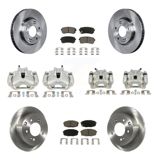 Brake Caliper Rotors Ceramic Pad Front Rear Kit (10Pc) For Kia Forte Koup Forte5