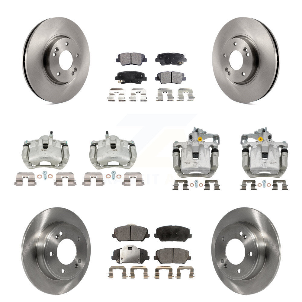 Disc Brake Caliper Rotors & Ceramic Pad Front Rear Kit (10Pc) For Kia Forte Koup