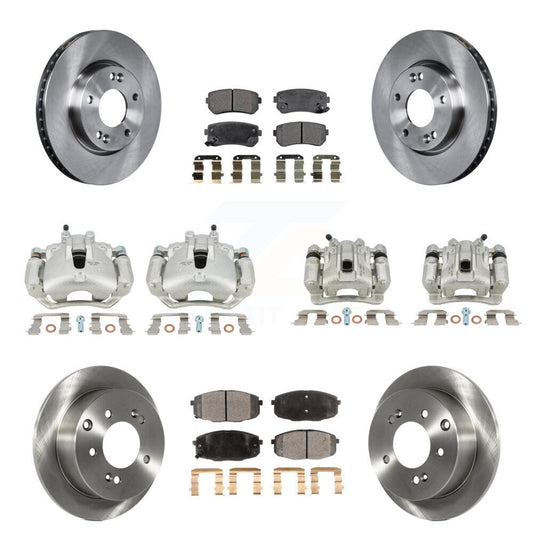 Brake Caliper Rotors Ceramic Pad Front Rear Kit (10Pc) For Kia Forte Koup Forte5