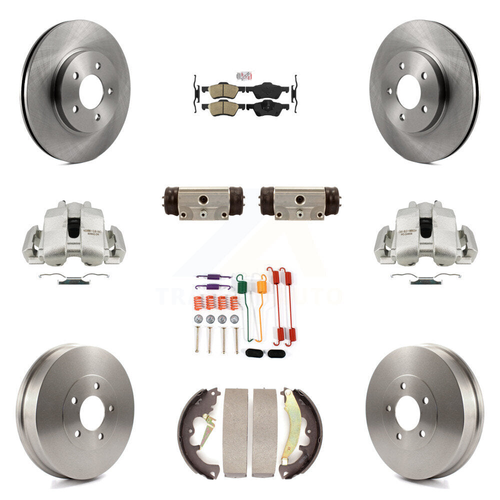 Brake Caliper Rotor Drum Ceramic Pad Shoe Cylinder & Hardware Front Rear Kit For