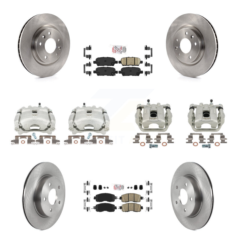 Disc Brake Caliper Rotors And Ceramic Pads Front Rear Kit (10Pc) For Nissan LEAF