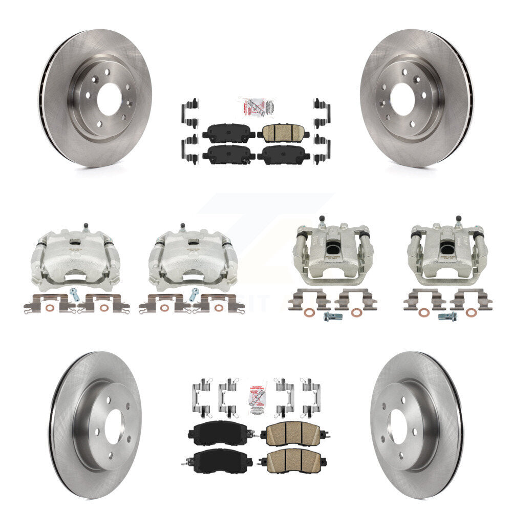 Disc Brake Caliper Rotors And Ceramic Pads Front Rear Kit (10Pc) For Nissan LEAF