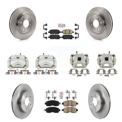 Disc Brake Caliper Rotors And Ceramic Pads Front Rear Kit (10Pc) For Nissan LEAF