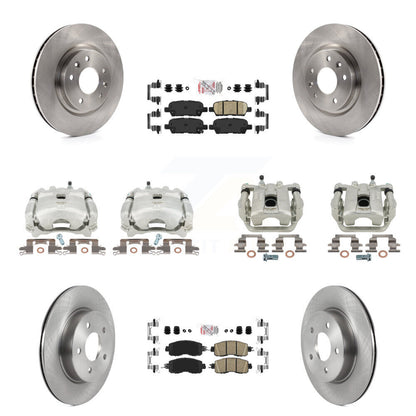 Disc Brake Caliper Rotors And Ceramic Pads Front Rear Kit (10Pc) For Nissan LEAF