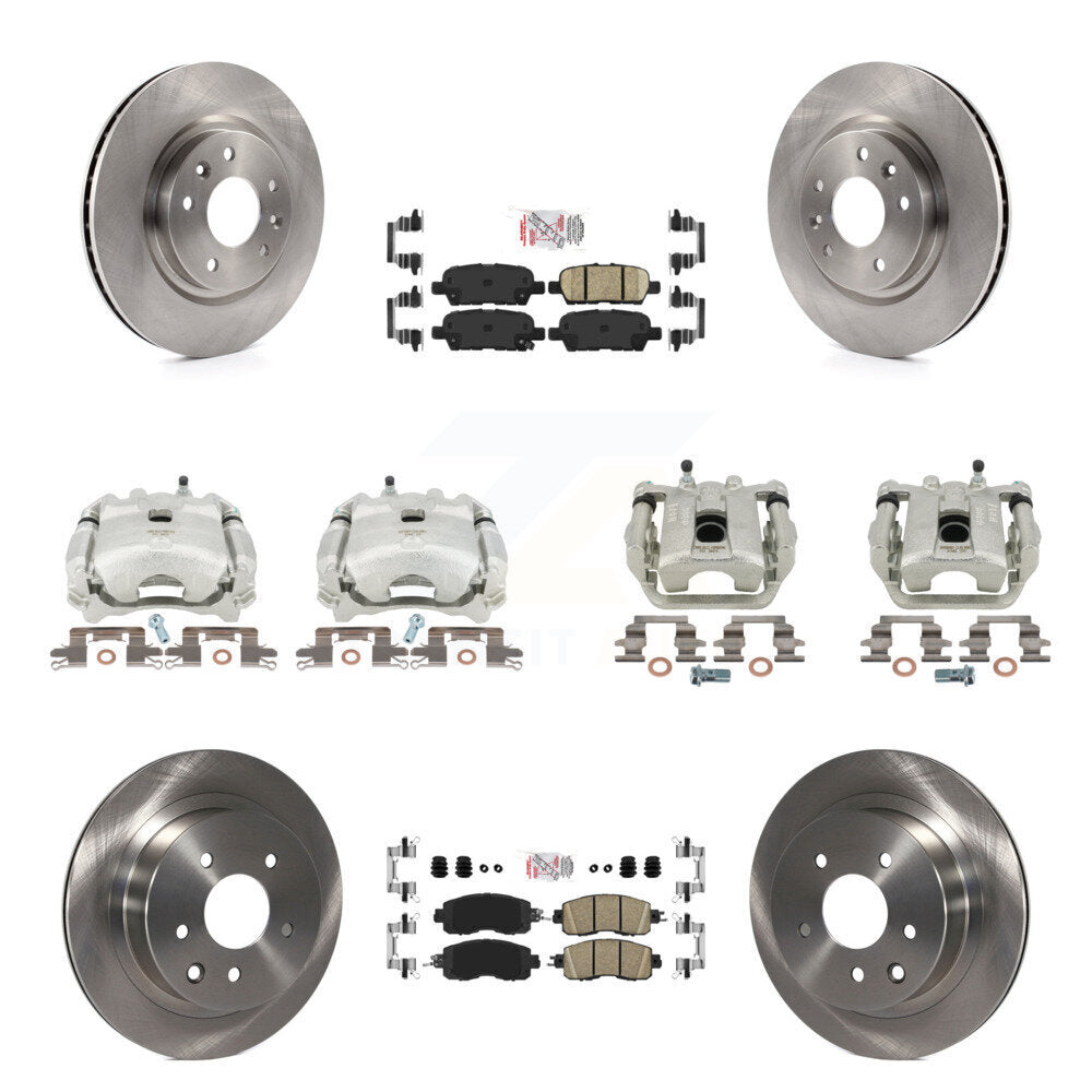 Disc Brake Caliper Rotors And Ceramic Pads Front Rear Kit (10Pc) For Nissan LEAF