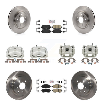 Disc Brake Caliper Rotors And Ceramic Pads Front Rear Kit (10Pc) For Nissan LEAF