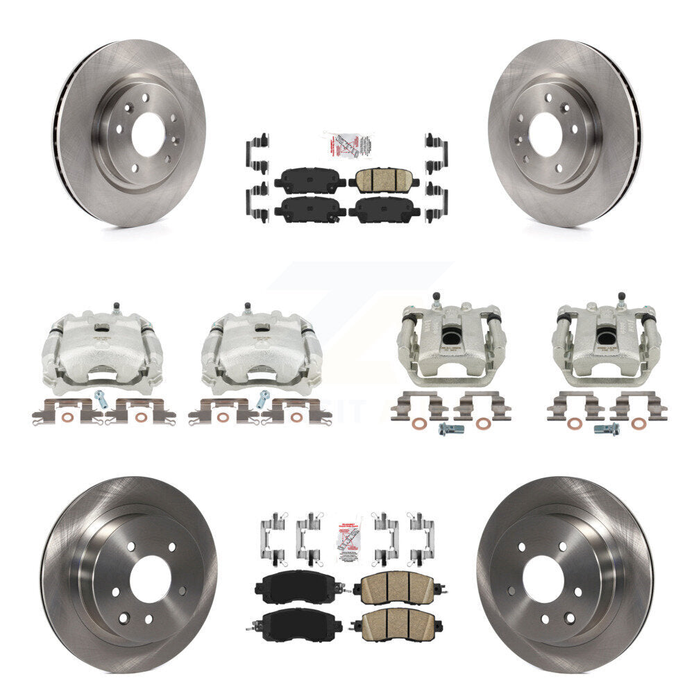 Disc Brake Caliper Rotors And Ceramic Pads Front Rear Kit (10Pc) For Nissan LEAF