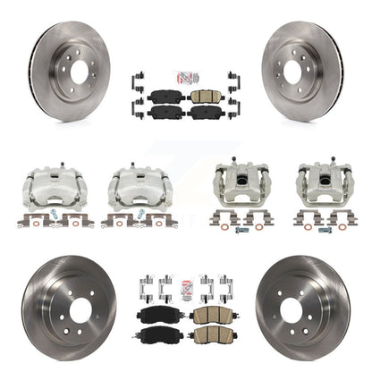 Disc Brake Caliper Rotors And Ceramic Pads Front Rear Kit (10Pc) For Nissan LEAF