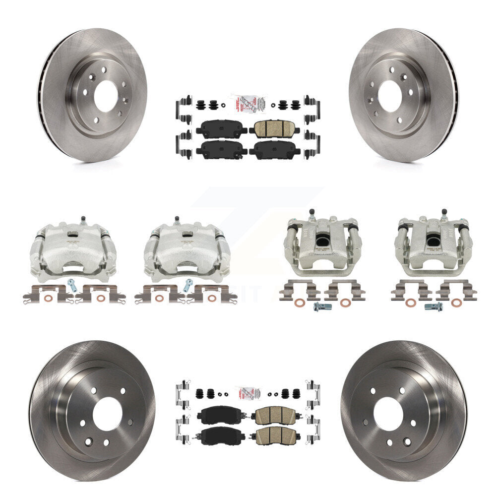 Disc Brake Caliper Rotors And Ceramic Pads Front Rear Kit (10Pc) For Nissan LEAF