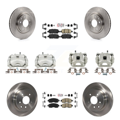 Disc Brake Caliper Rotors And Ceramic Pads Front Rear Kit (10Pc) For Nissan LEAF