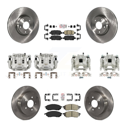 Brake Caliper Rotor & Semi-Metallic Ceramic Pad Front Rear Kit (10Pc) For Nissan