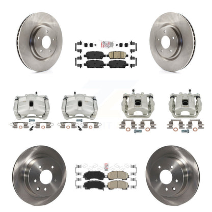 Brake Caliper Rotors Ceramic Pad Front Rear Kit (10Pc) For 14-15 Nissan Rogue SL
