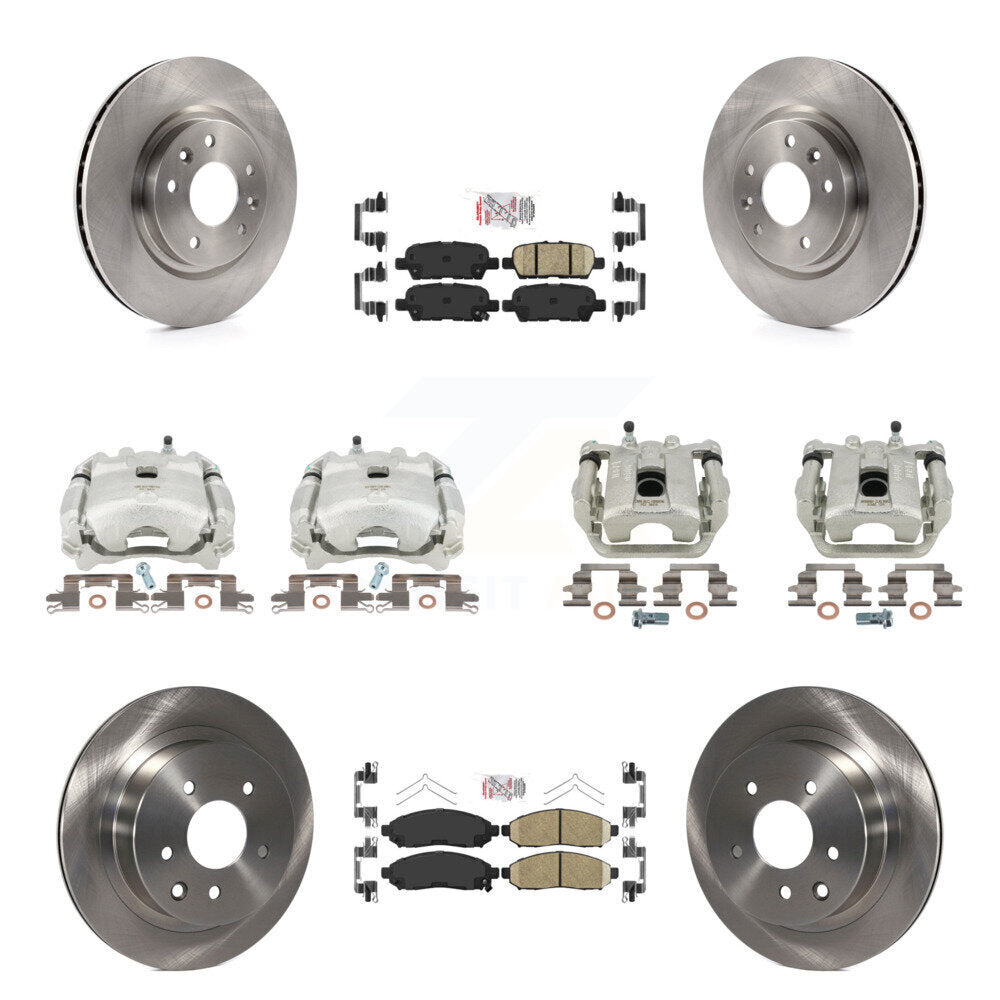 Disc Brake Caliper Rotors And Ceramic Pads Front Rear Kit (10Pc) For Nissan LEAF