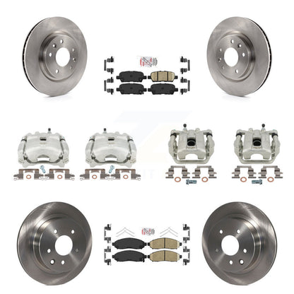 Disc Brake Caliper Rotors And Ceramic Pads Front Rear Kit (10Pc) For Nissan LEAF