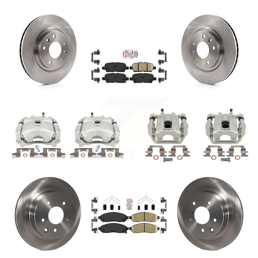 Disc Brake Caliper Rotors And Ceramic Pads Front Rear Kit (10Pc) For Nissan LEAF