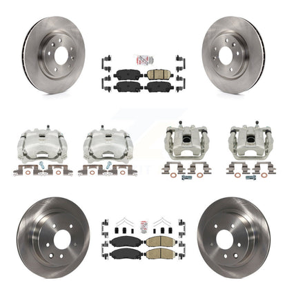 Disc Brake Caliper Rotors And Ceramic Pads Front Rear Kit (10Pc) For Nissan LEAF