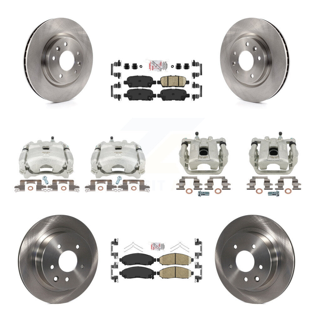 Disc Brake Caliper Rotors And Ceramic Pads Front Rear Kit (10Pc) For Nissan LEAF