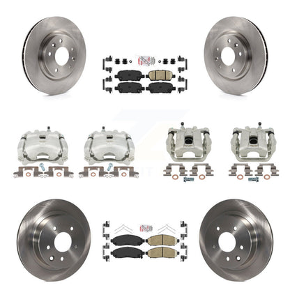 Disc Brake Caliper Rotors And Ceramic Pads Front Rear Kit (10Pc) For Nissan LEAF
