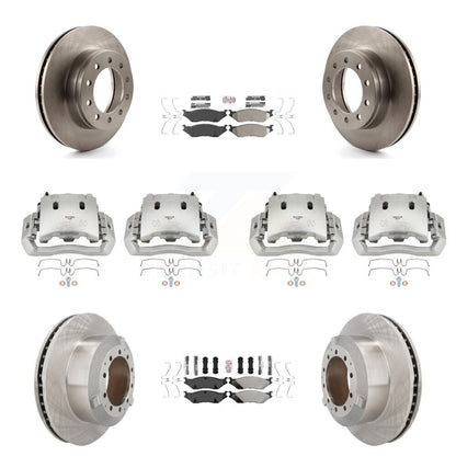Brake Caliper Rotor Semi-Metallic Pad Front Rear Kit (10Pc) For Ford F-450 Super
