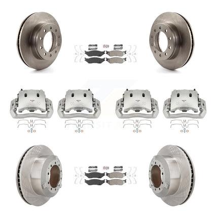 Brake Caliper Rotor Semi-Metallic Pad Front Rear Kit (10Pc) For Ford F-450 Super