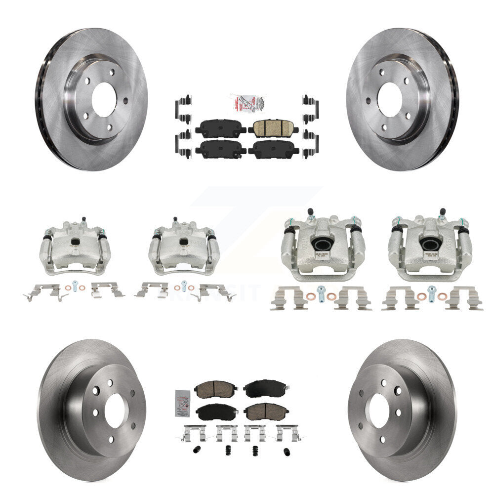 Disc Brake Caliper Rotor And Ceramic Pad Front Rear Kit (10Pc) For Nissan Sentra
