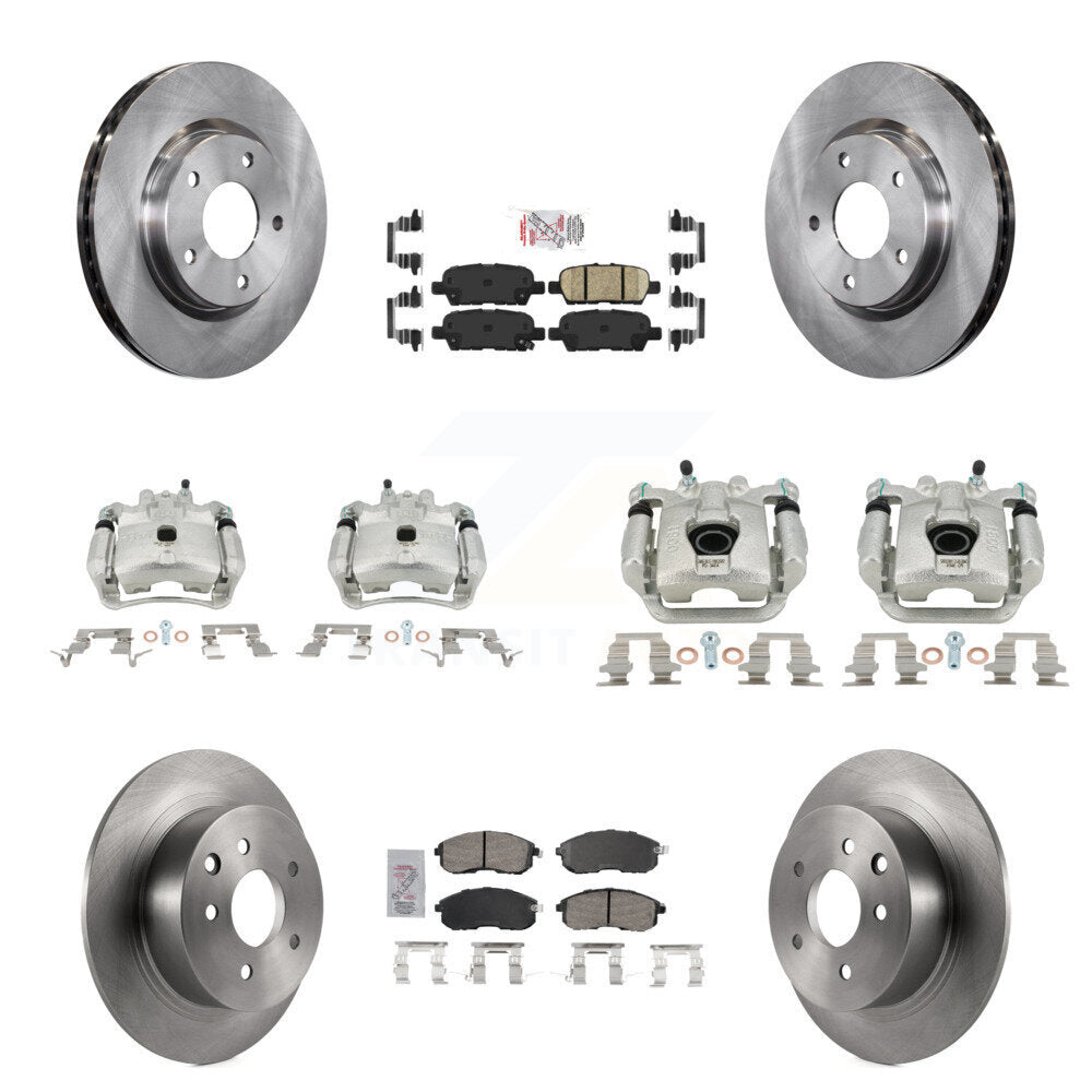 Disc Brake Caliper Rotor And Ceramic Pad Front Rear Kit (10Pc) For Nissan Sentra