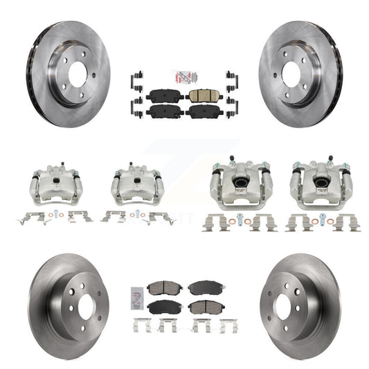 Disc Brake Caliper Rotor And Ceramic Pad Front Rear Kit (10Pc) For Nissan Sentra