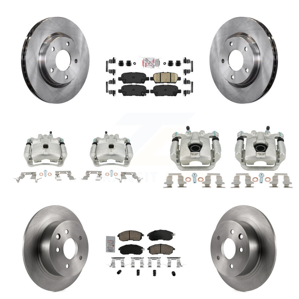 Disc Brake Caliper Rotor And Ceramic Pad Front Rear Kit (10Pc) For Nissan Sentra