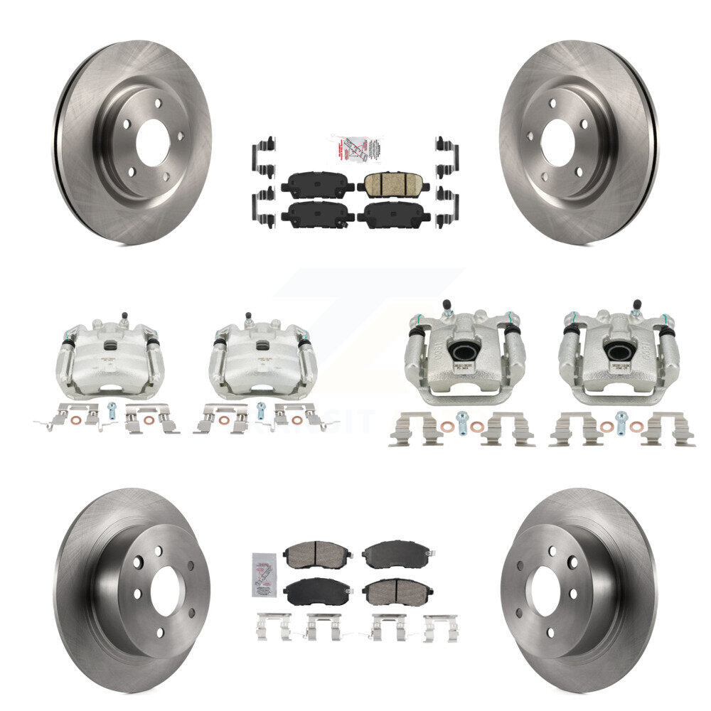 Disc Brake Caliper Rotor And Ceramic Pad Front Rear Kit (10Pc) For Nissan Sentra