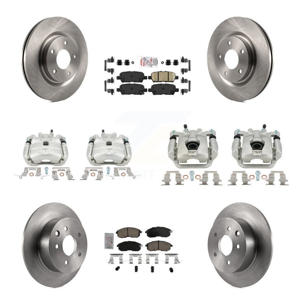 Disc Brake Caliper Rotor And Ceramic Pad Front Rear Kit (10Pc) For Nissan Sentra