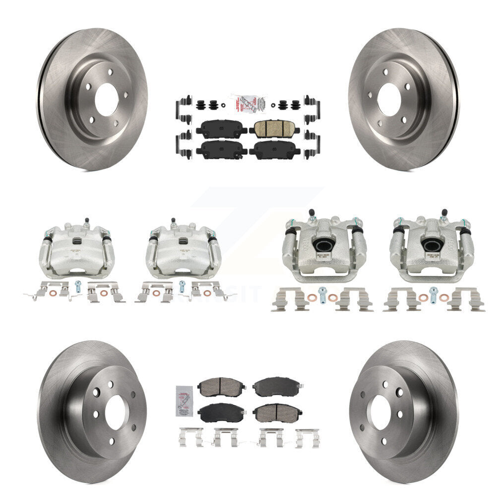 Disc Brake Caliper Rotor And Ceramic Pad Front Rear Kit (10Pc) For Nissan Sentra