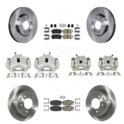 Brake Caliper Rotors Ceramic Pad Front Rear Kit (10Pc) For Kia Forte Koup Forte5