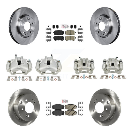 Brake Caliper Rotors Ceramic Pad Front Rear Kit (10Pc) For Kia Forte Koup Forte5