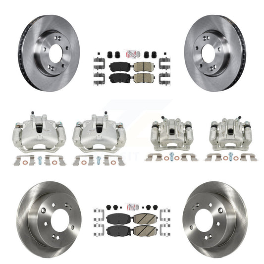 Brake Caliper Rotors Ceramic Pad Front Rear Kit (10Pc) For Kia Forte Koup Forte5