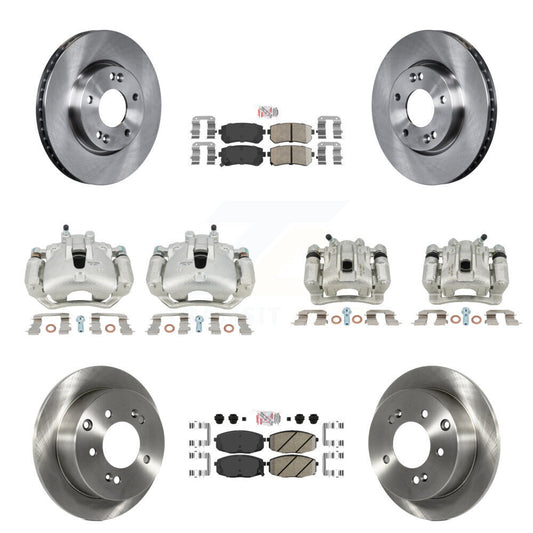Brake Caliper Rotors Ceramic Pad Front Rear Kit (10Pc) For Kia Forte Koup Forte5