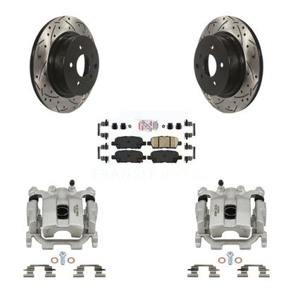 Brake Coated Caliper Drill Slotted Rotors Ceramic Pad Rear Kit For Nissan Maxima