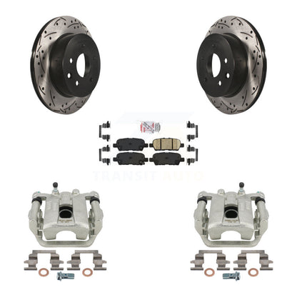 Brake Caliper Drill Slot Rotors Ceramic Pad Rear Kit For Nissan Rogue Sport LEAF
