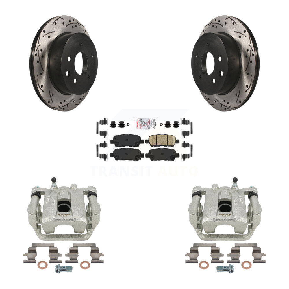 Brake Caliper Drill Slot Rotors Ceramic Pad Rear Kit For Nissan Rogue Sport LEAF