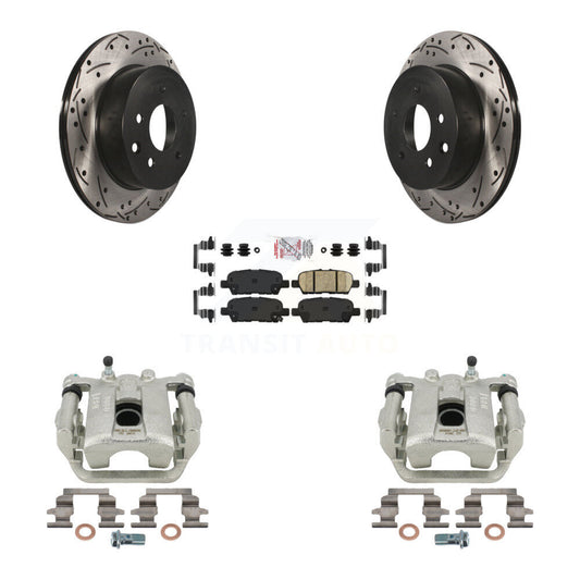 Brake Caliper Drill Slot Rotors Ceramic Pad Rear Kit For Nissan Rogue Sport LEAF