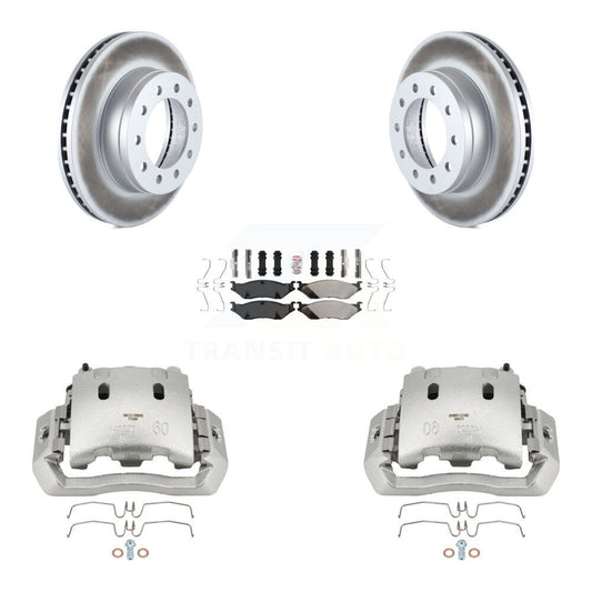 Brake Caliper Coat Rotor & Semi-Metallic Pad Front Kit For Ford F-450 Super Duty