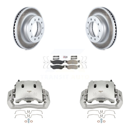 Brake Caliper Coat Rotor & Semi-Metallic Pad Front Kit For Ford F-450 Super Duty