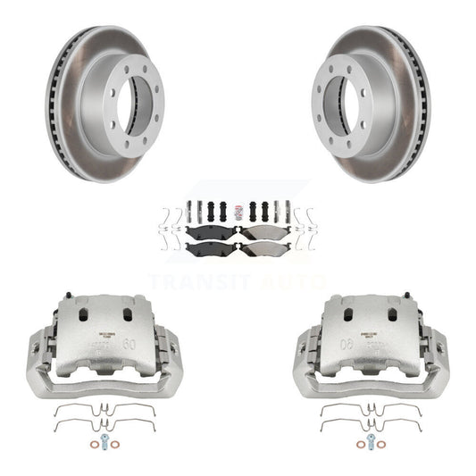 Brake Caliper Coat Rotor & Semi-Metallic Pad Front Kit For Ford F-450 Super Duty