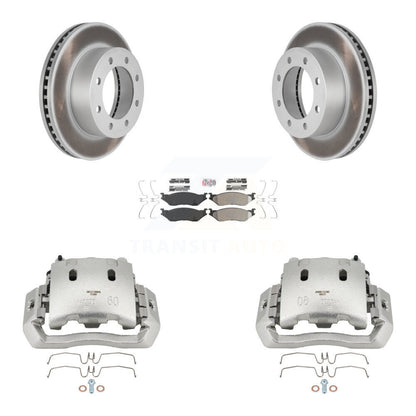 Brake Caliper Coat Rotor & Semi-Metallic Pad Front Kit For Ford F-450 Super Duty