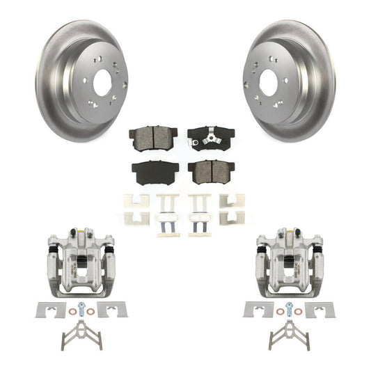 Brake Caliper Coat Rotor And Semi-Metallic Pad Rear Kit For Honda CR-V Acura RDX